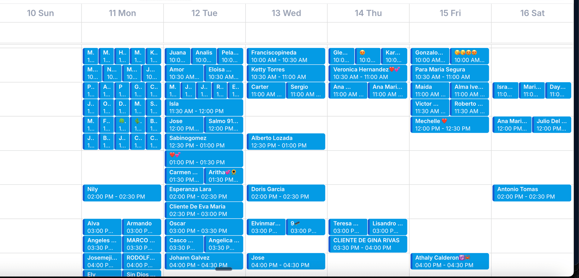 Calendario AgentPRO CRM con citas reales semana de mayo