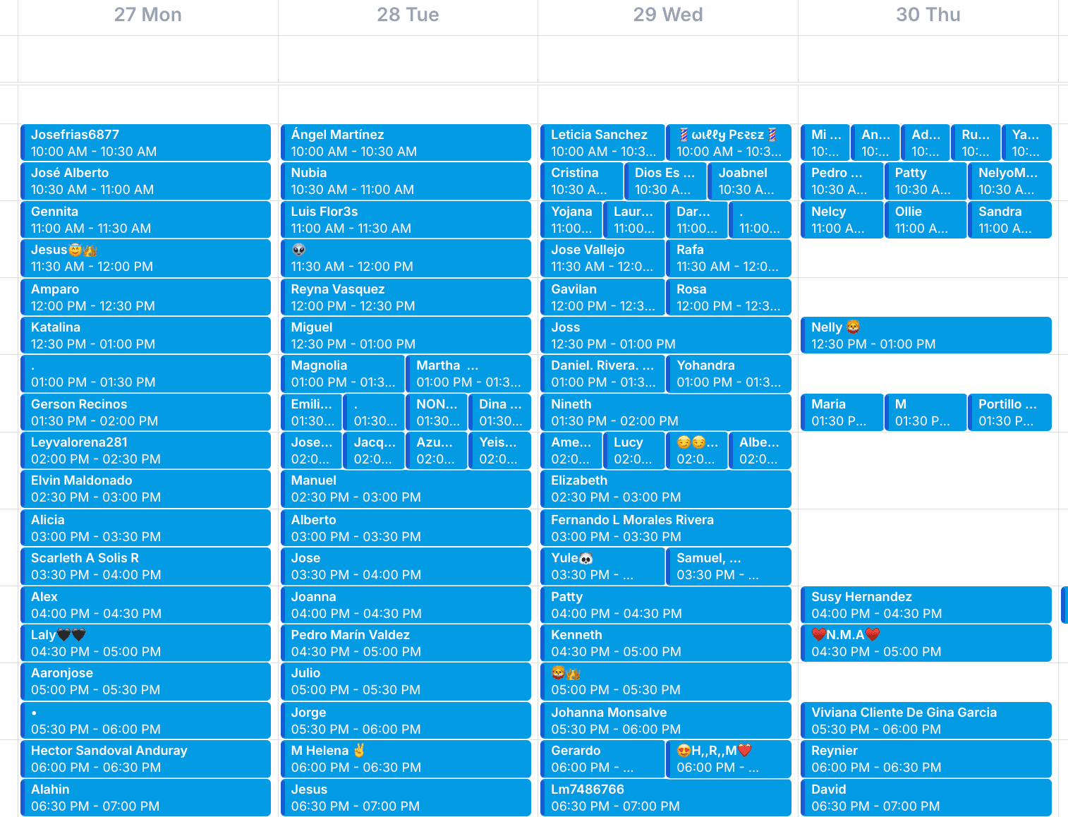 Calendario AgentPRO CRM con citas reales semana de mayo